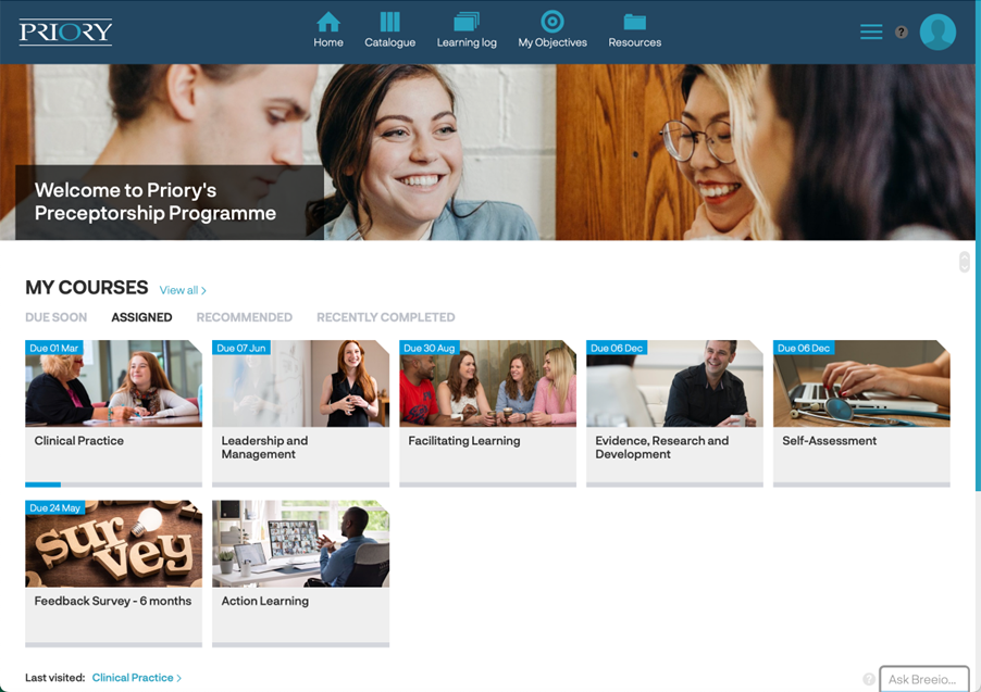 Priory Preceptorship programme homepage